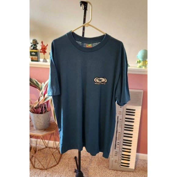 Vintage Gecko Hawaii Shirt  Men's 2XL 90s Pro Surf Surfer 00s Y2k Tee XXL Blue - Picture 1 of 5